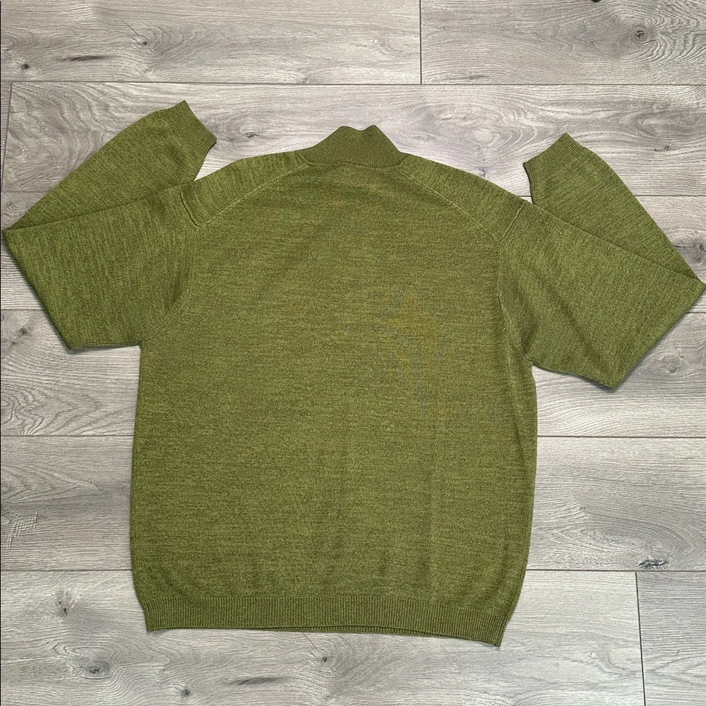 Tommy Bahama 1/2 Zip Silk Cotton Blend Long Sleeve Sweater Green Size XL‎